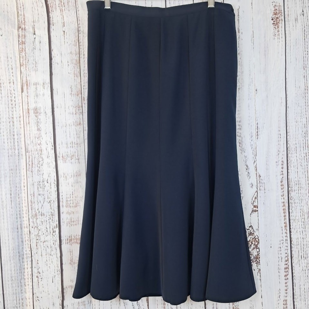 Vintage JACQUES VERT 12 Skirt‎ Suit Set Navy Blue Floral Embroidery Formal - Picture 5 of 9